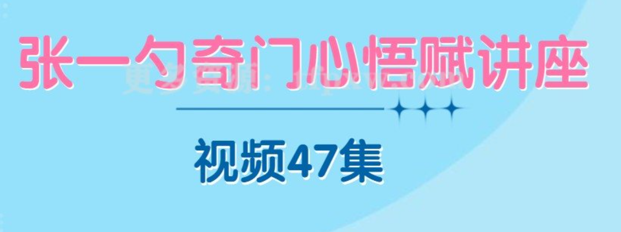 张一勺奇门心悟赋讲座视频47集  第1张