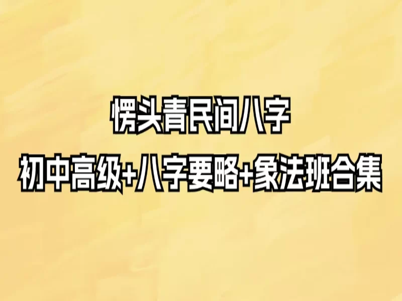 愣头青八字全6套