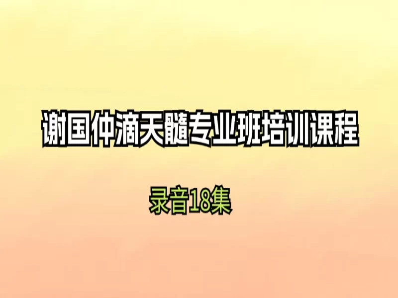 谢国仲滴天髓专业班培训课程录音