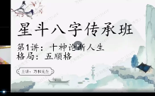万和申高源《星斗八字传承班》视频31集  第1张