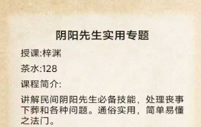 梓渊阴阳先生实用专题 视频+文档  第1张