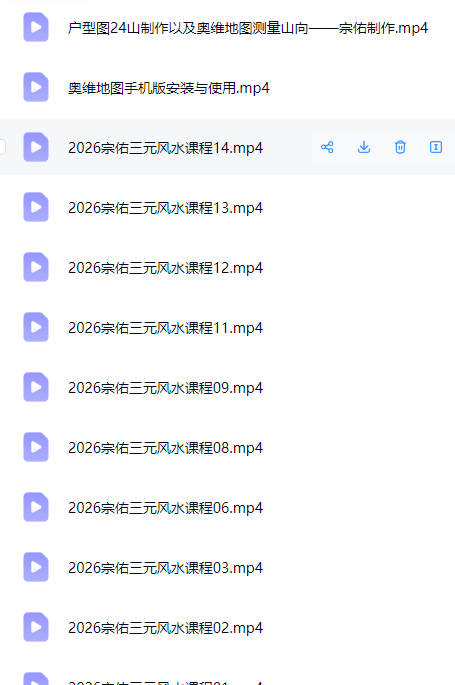 2026年宗佑杨公三元课程15集视频课程  第2张